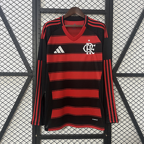 25-26 Long sleeve Flamengo Home S-4XL